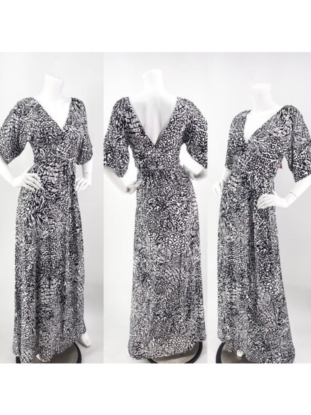 NWT LILLY PULITZER Parigi Maxi Wrap Dress Black and White size XXS - Picture 10 of 10